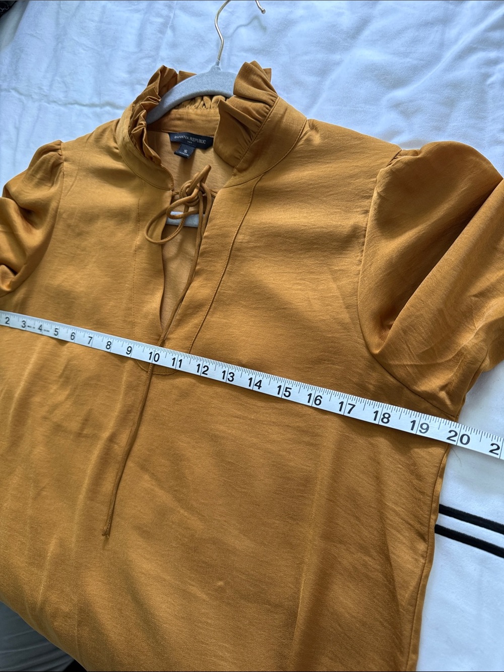 Banana Republic Rust-Tone Ruffle Tie-Neck Blouse - Picture 6 of 8